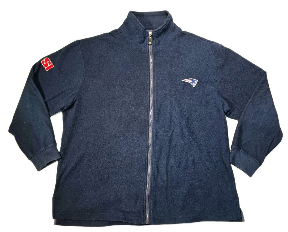 NFL New England Patriots SI Men's Fleece Full Zip Blue Sweatshirt Size XL